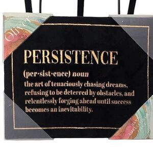 Oliver Art "Persistence" Defination Inspirational Hand Embellished Wall Decor